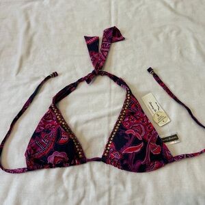 NEW Tommy Bahama XS Jacobean Floral Bikini Swim Top ~ Tropical Vacation Vacay